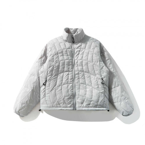 Unisex Ultraleichte gesteppte Kurzjacke mit geometrischer Steppung, Stehkragen und Tunnelzugsaum Shop Nory