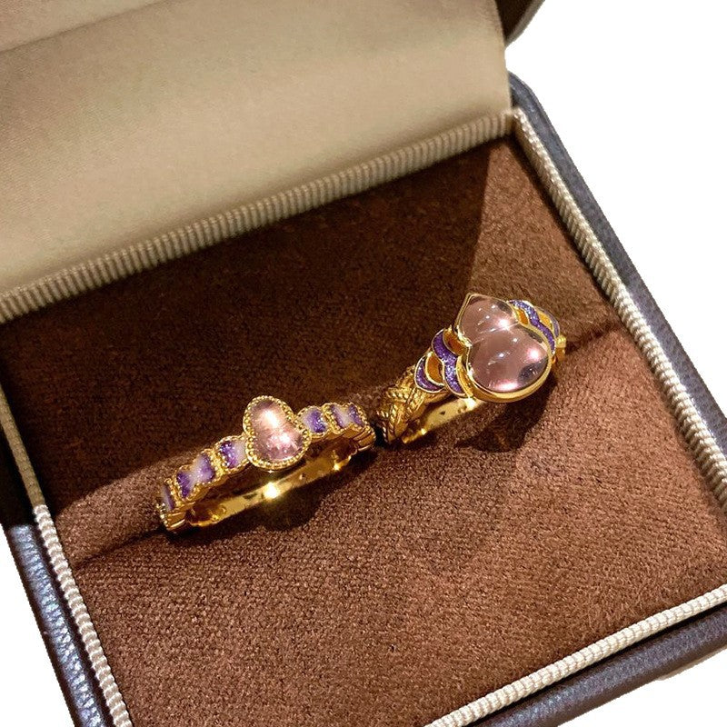 Damen Ring-Set mit kunstvoll gestaltetem Herz- und Edelstein-Design Shop Nory