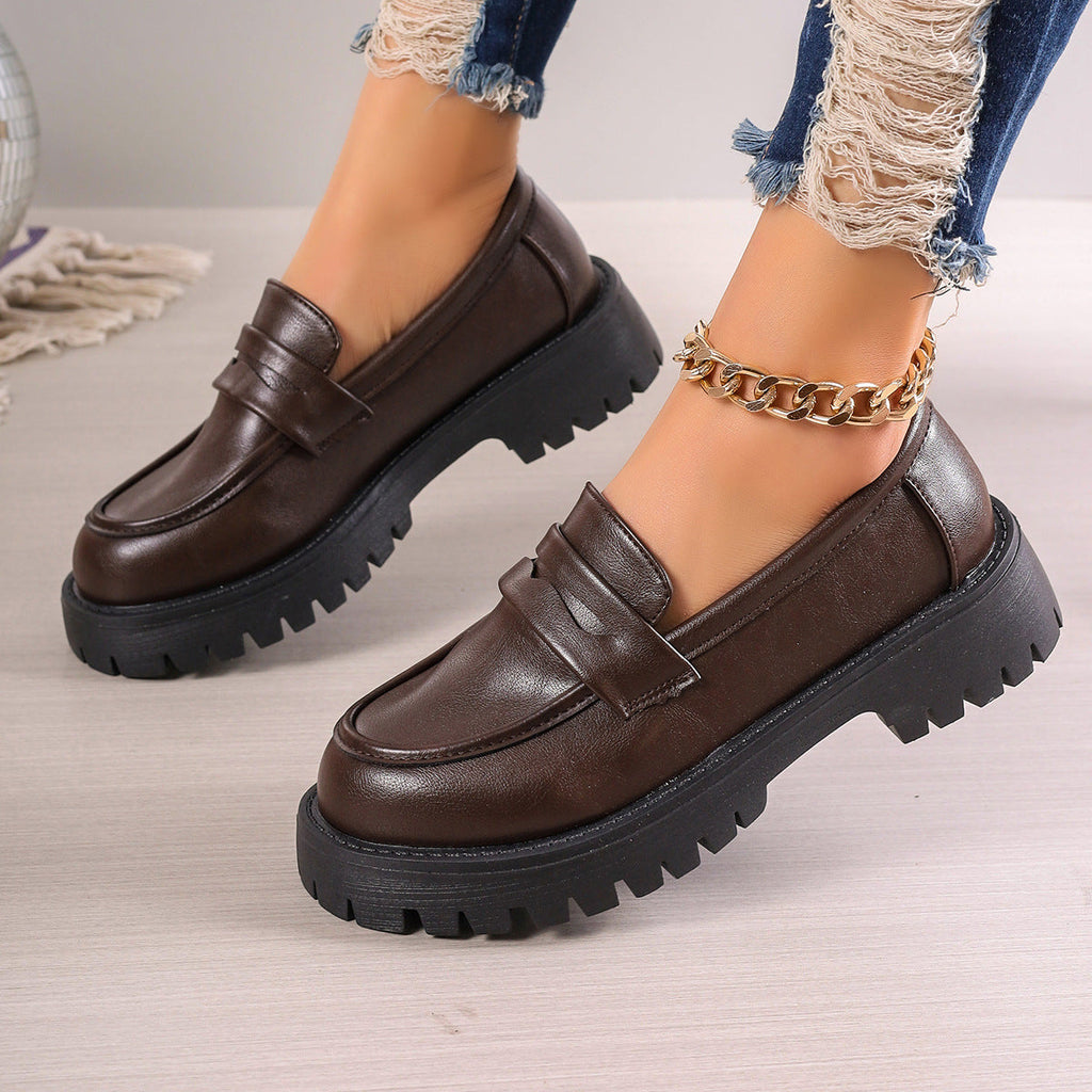 Damen Chunky Loafers mit rutschfester Gummisohle und modischem Obermaterial