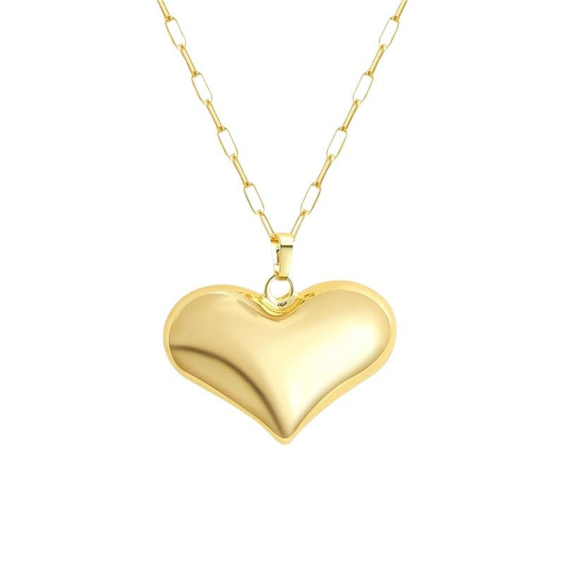 Damen Halskette mit herzförmigem Anhänger aus hochwertigem Edelstahl und elegantem Gliederdesign Shop Nory