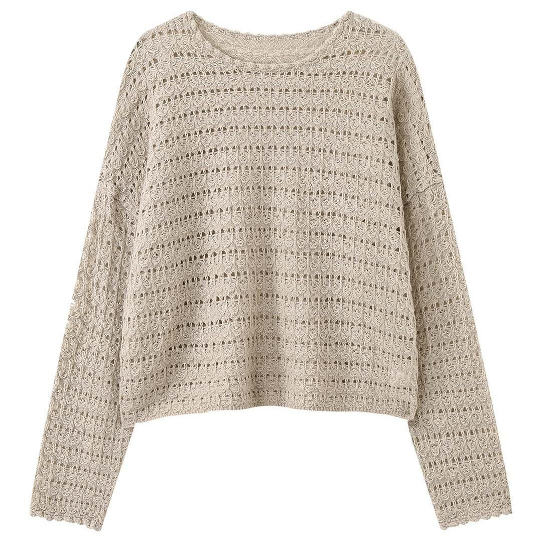 Damen Gehäkelter Oversize-Ajourpullover mit Boot-Ausschnitt Shop Nory