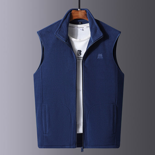 Herren Leichte Microfleece-Outdoorweste mit hochschließendem Stehkragen und verdecktem Reißverschluss Shop Nory