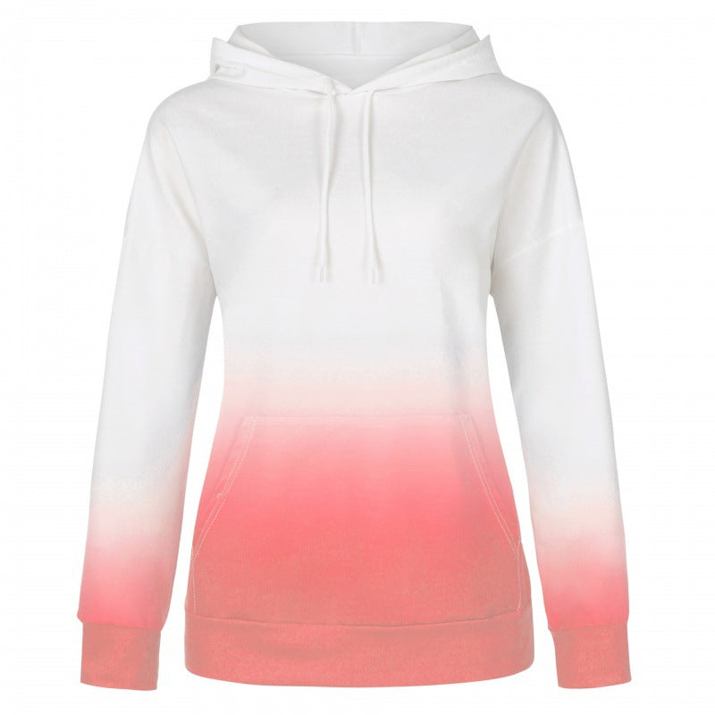 Damen Oversize Kapuzenpullover mit Dip-Dye Farbverlauf und Kängurutasche Shop Nory