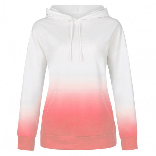 Damen Oversize Kapuzenpullover mit Dip-Dye Farbverlauf und Kängurutasche Shop Nory