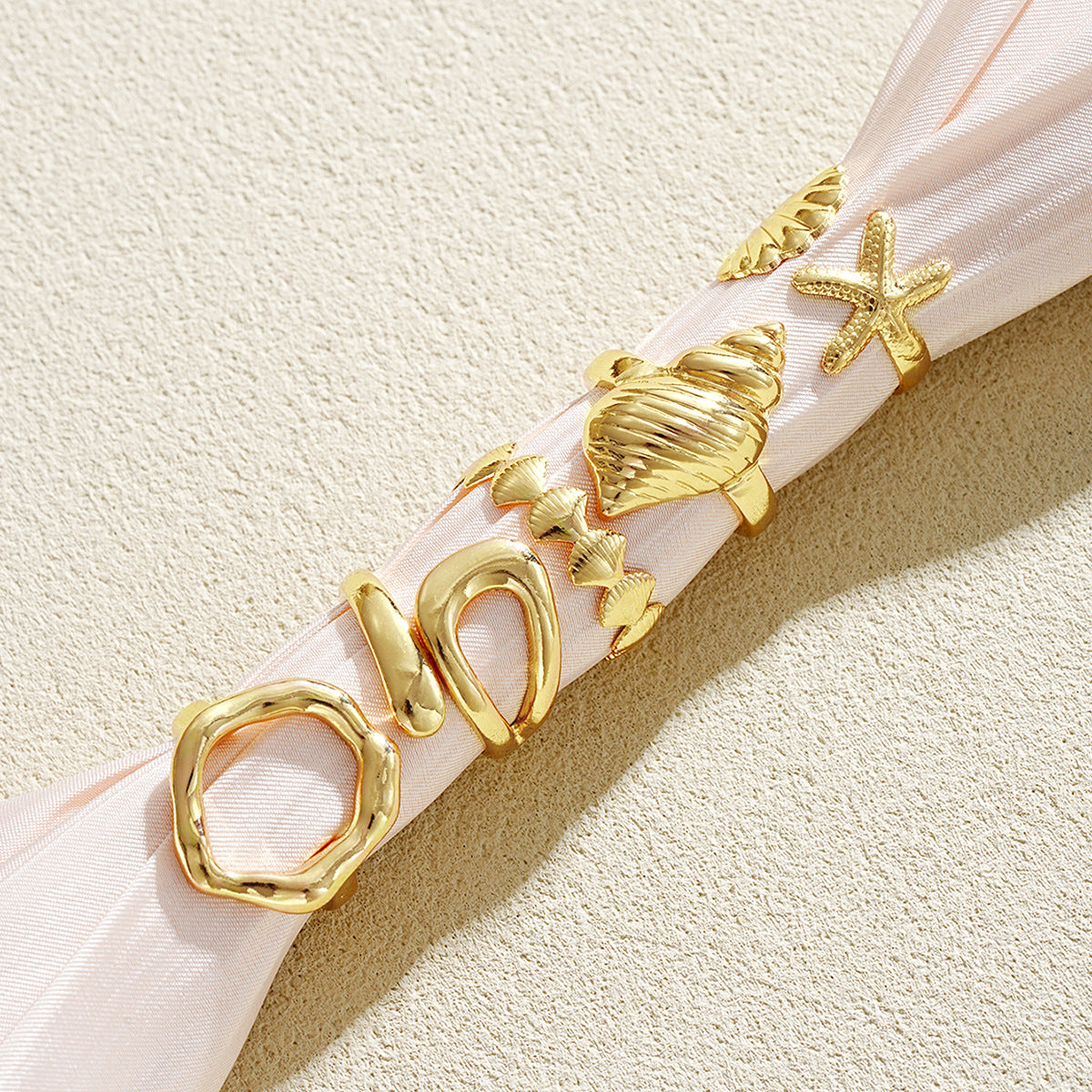 Damen modisches Ring-Set mit kreativen Meeresmotiven Shop Nory