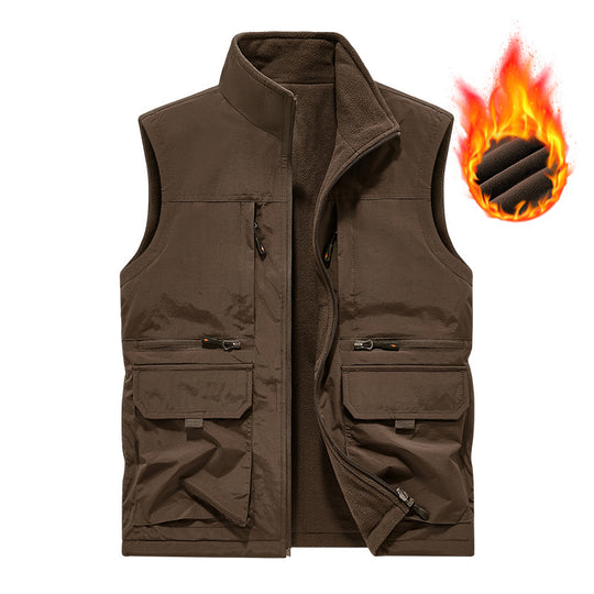Herren Gefütterte Utility‑Weste mit wärmendem Fleece‑Innenfutter, winddicht & Multifach‑Taschen Shop Nory