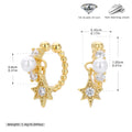Damen Ohrringe aus 925er Sterlingsilber mit Zirkon-Sternen und Perlen Shop Nory