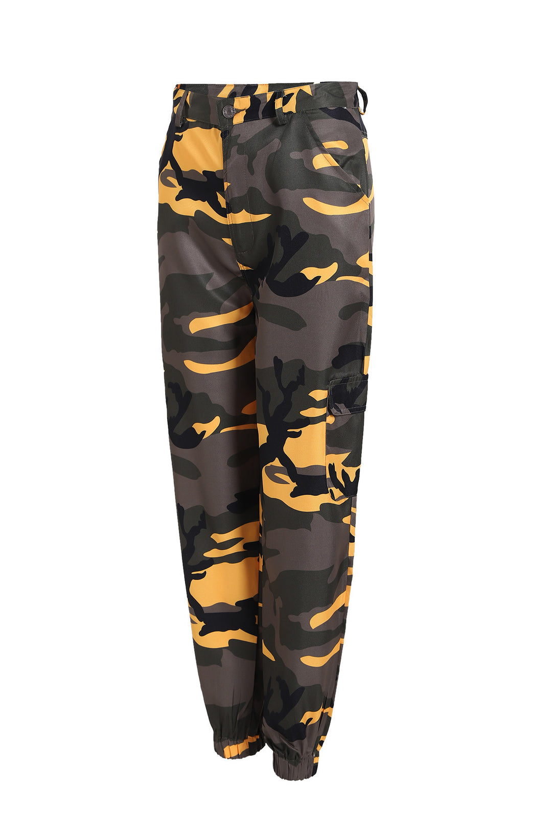 Damen Cargohose mit Camouflage‑Print, elastischem Bund und Beinbündchen Shop Nory