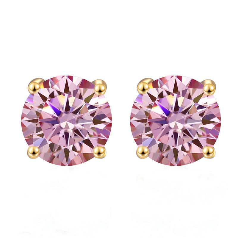 Damen Ohrringe mit funkelnden blauen Kristallen und elegantem goldenen Rahmen Shop Nory