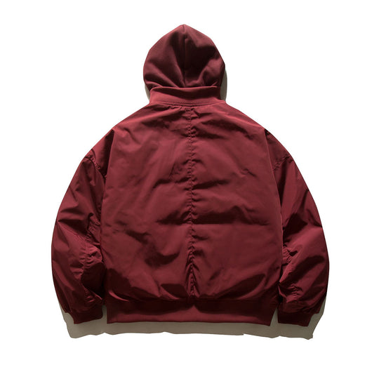 Herren Kapuzen-Bomberjacke im Pilotenstil mit Nylonaußenmaterial und Raglanärmeln Shop Nory