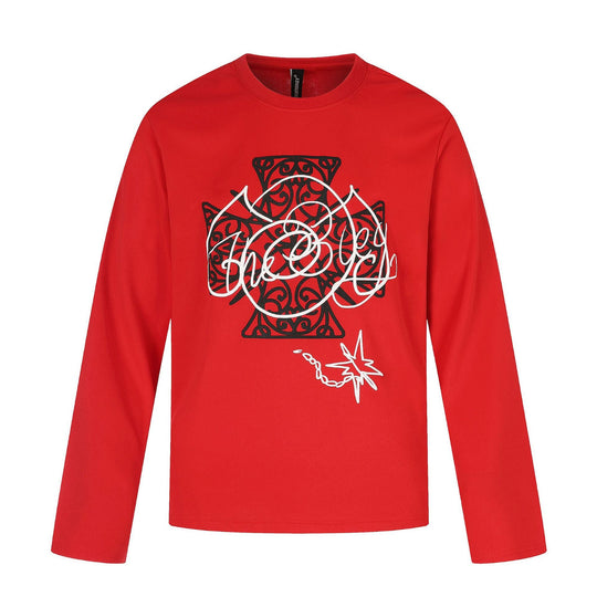 Damen Langärmliges Rundhals-Shirt mit dekorativem Print Shop Nory