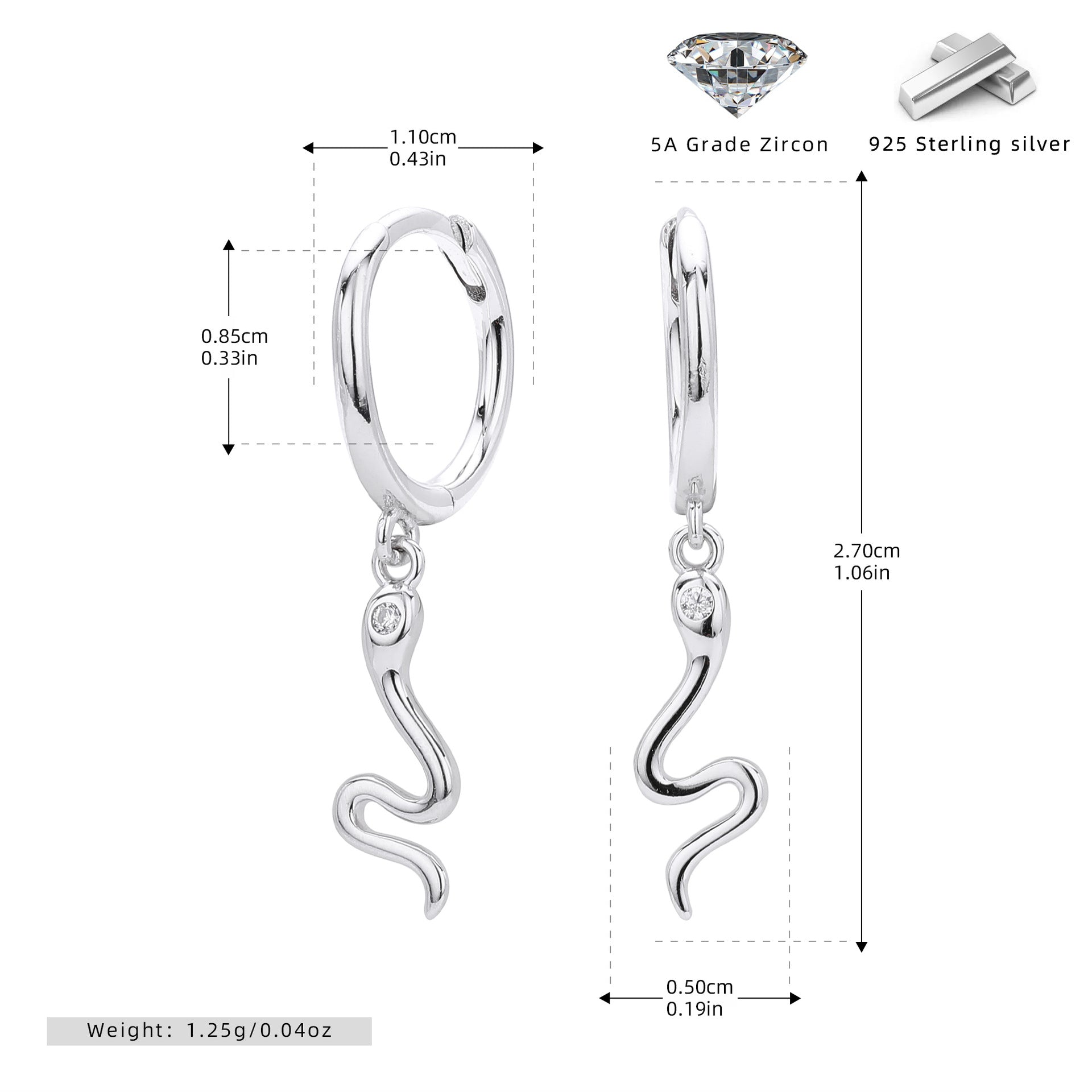 Damen Ohrhänger mit elegantem Schlangen-Design Shop Nory