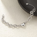 Damen modisches Armband mit herzförmigem Anhänger und robustem Kettenmuster Shop Nory