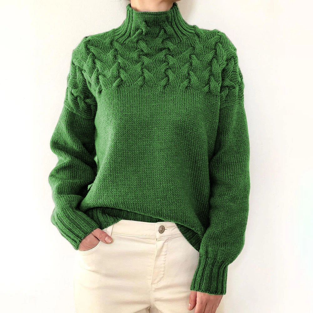 Damen nan Strickpullover mit Zopfstruktur und hohem Rollkragen Shop Nory