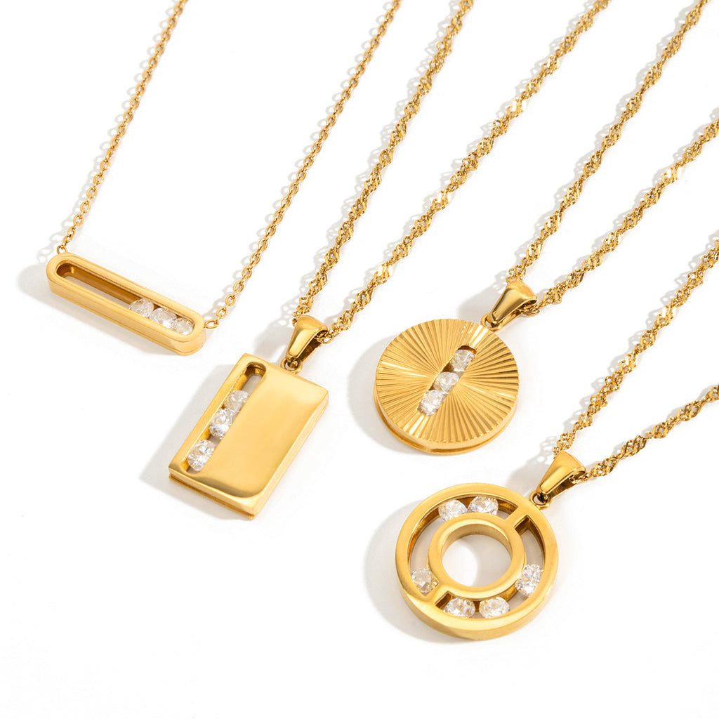 Damen Halskette mit modernem Anhänger und verlängerbarem Design Shop Nory