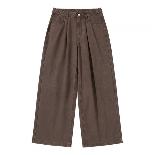 Damen Weite Bundfalten-Hose mit hoher Taille und weitem Bein Shop Nory