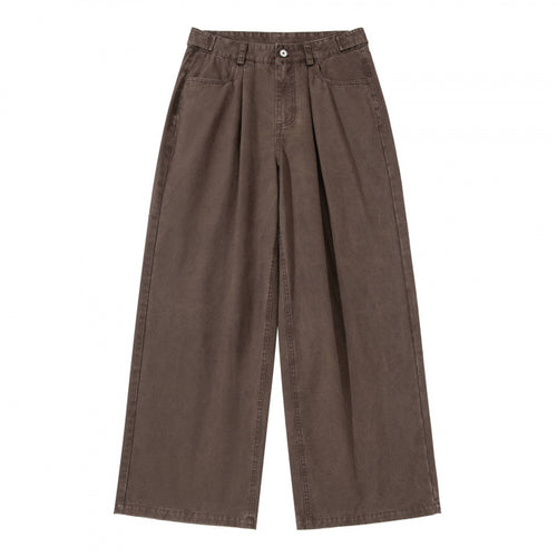 Damen Weite Bundfalten-Hose mit hoher Taille und weitem Bein Shop Nory