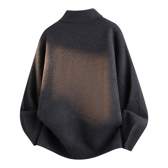 Unisex Lässiger Oversize-Strickpullover mit Polokragen und Halber Knopfleiste Shop Nory