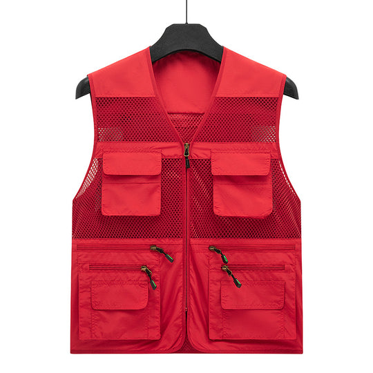 Herren Leichte Mesh-Utility-Weste mit vielen Reißverschluss- und Klapptaschen für Outdoor und Fotografie Shop Nory