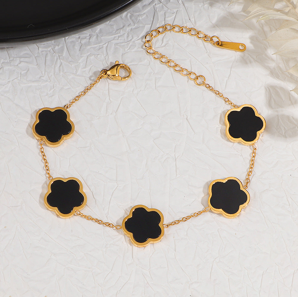 Damen elegante Kette mit blütenförmigen Anhängern Shop Nory