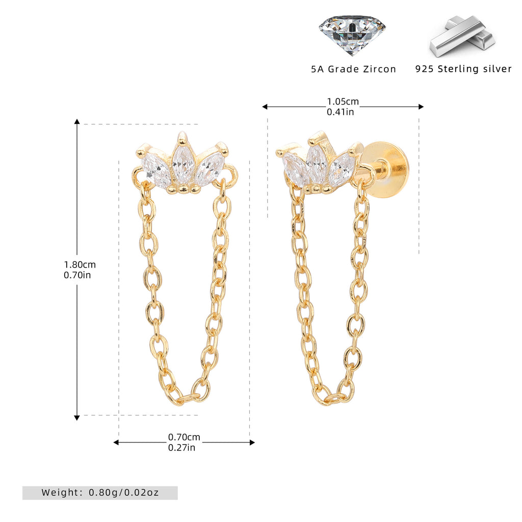Damen Ohrhänger mit elegantem Anhänger aus 925 Sterling Silber und funkelndem Zirkon Shop Nory