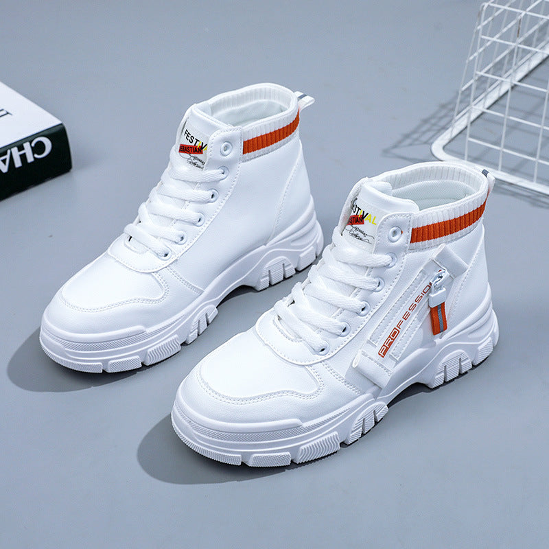 Damen Hohe Sneakers mit modischem Reißverschluss und atmungsaktivem Innenfutter