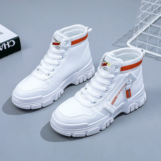 Damen Hohe Sneakers mit modischem Reißverschluss und atmungsaktivem Innenfutter