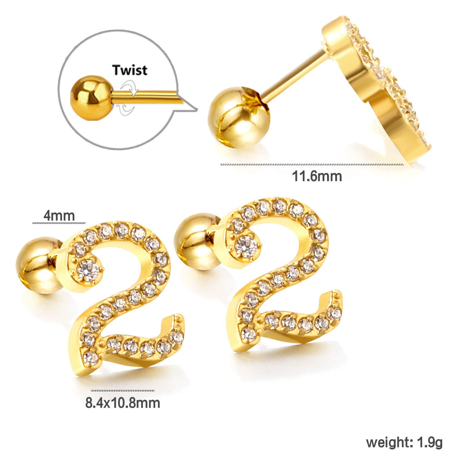 Damen Ohrstecker mit funkelndem Kristall und elegantem Design Shop Nory