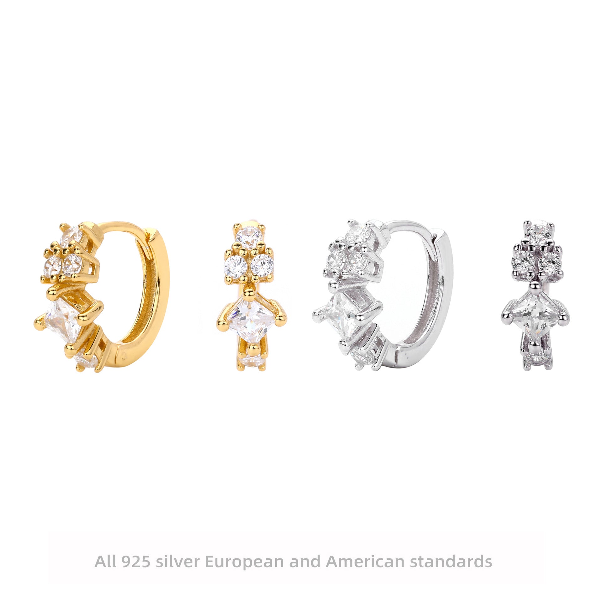 Damen Elegante Ohrringe mit funkelnden Zirkonia und hochwertigem 925 Sterling Silber Shop Nory