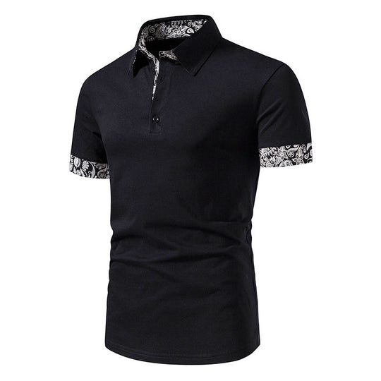 Herren Poloshirt mit modernem Paisleymuster und sportlichem Schnitt