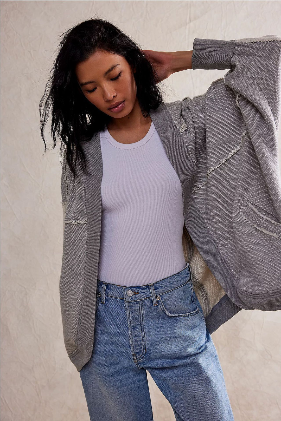 Damen Lässige Oversize Sweatjacke