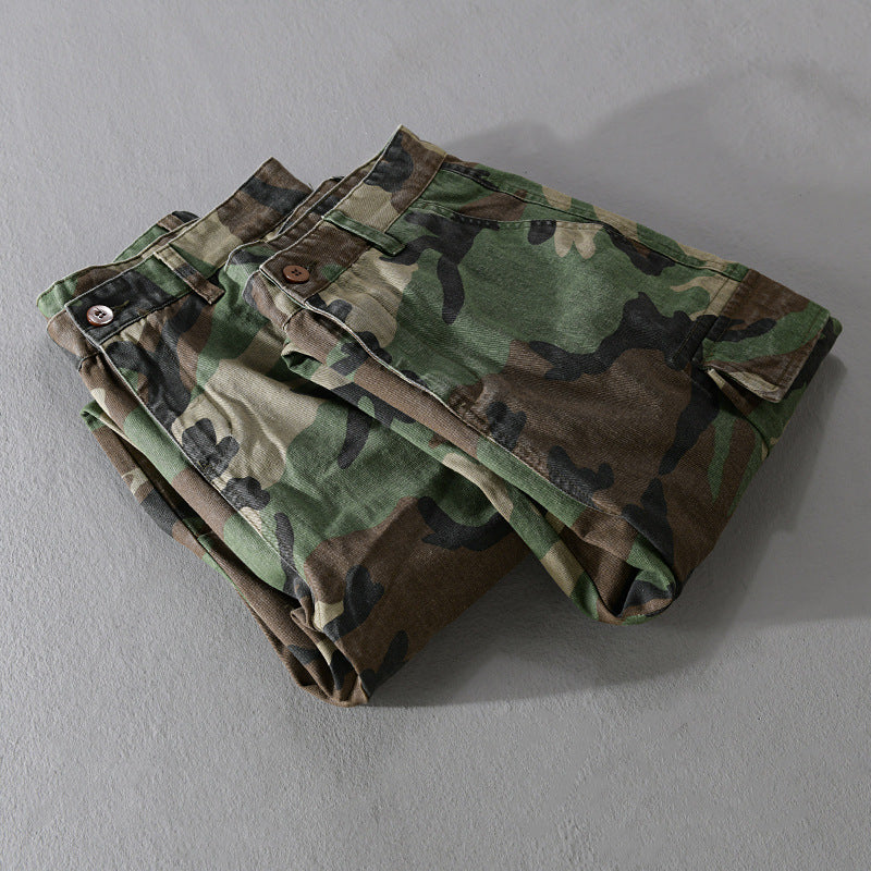Herren Slim-Tapered Cargohose im Military-Stil mit Gummibündchen und Klappentaschen Shop Nory