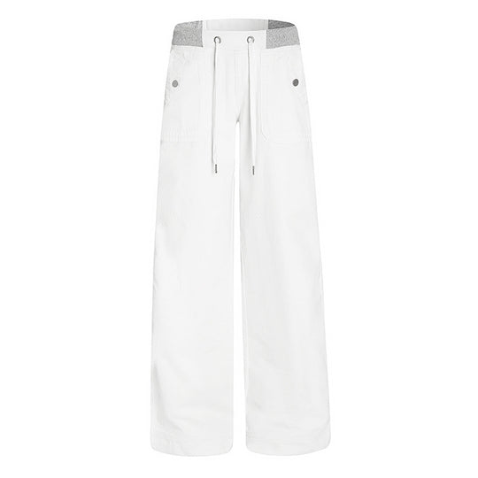 Damen Extraweite Palazzo-Hose mit elastischem Komfortbund, Tunnelzug und aufgesetzten Taschen Shop Nory