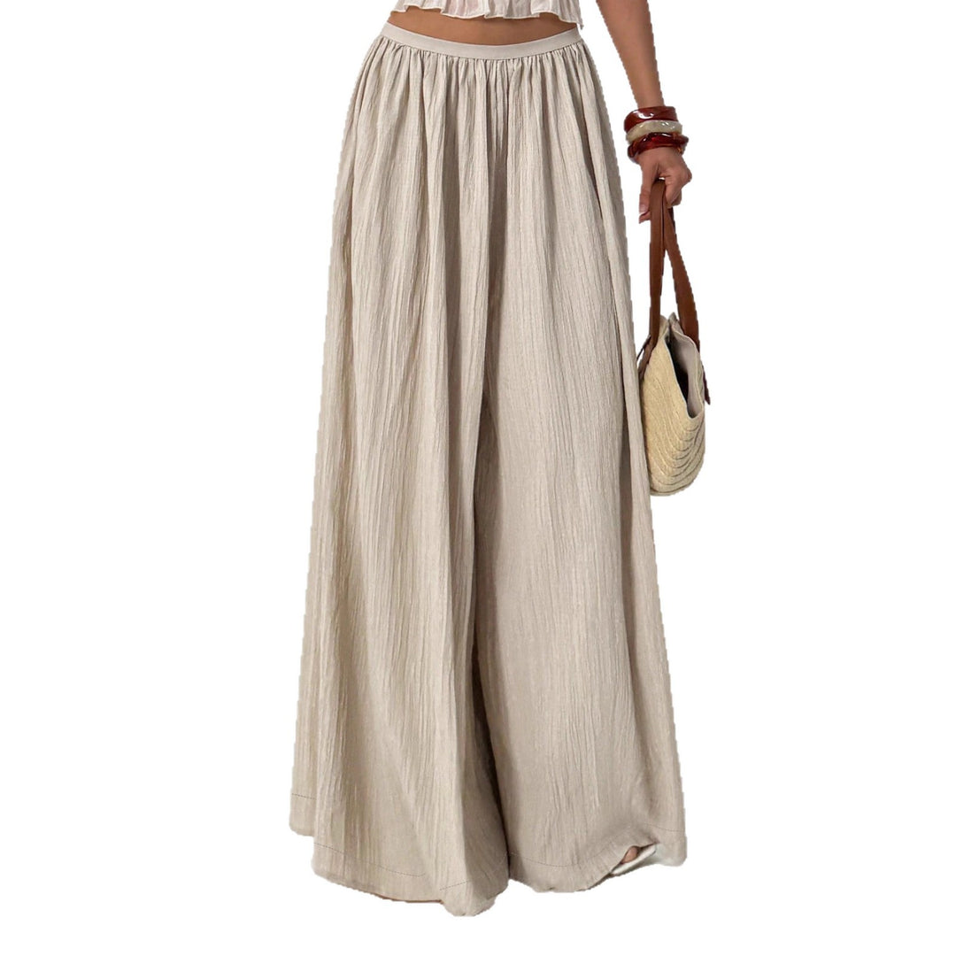 Damen Leichte Leinenhose im Palazzo‑Style mit weitem Bein und elastischem Bund Shop Nory