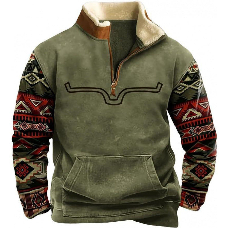 Herren Wärmender Fleece-Pullover mit Stehkragen Shop Nory