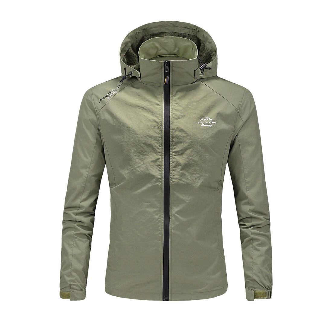 Herren Ultraleichte packbare Outdoorjacke mit hohem Kragen, Kapuze und atmungsaktivem Meshfutter Shop Nory