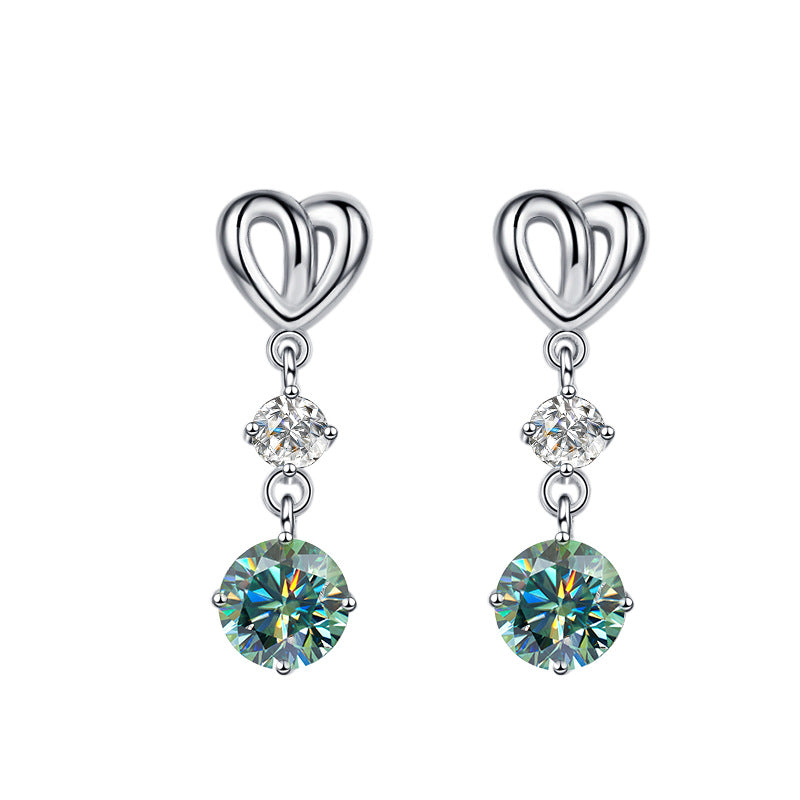 Damen Ohrhänger mit herzlichem Design und strahlendem Zirkonia Shop Nory