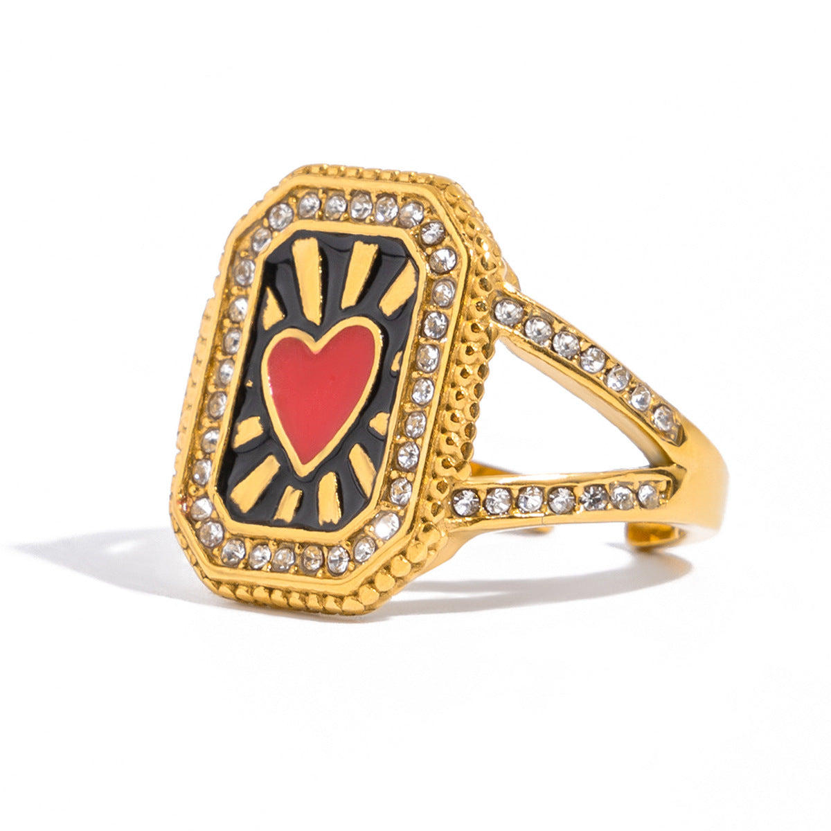 Damen Designer Ring mit kunstvollem Sternen- und Mondmotiv aus hypoallergenem Edelstahl Shop Nory