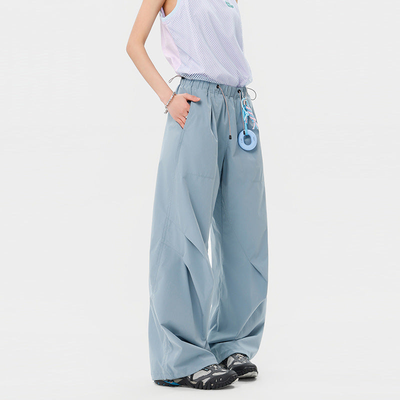 Damen weite technische Cargohose mit Kordelzugbund Shop Nory