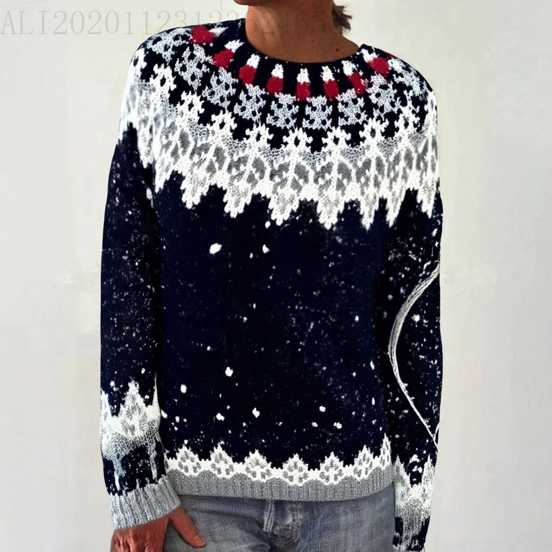 Damen nan Norwegerpullover aus Wollmix mit Rundhalsausschnitt und traditionellem Fair-Isle-Yoke Shop Nory