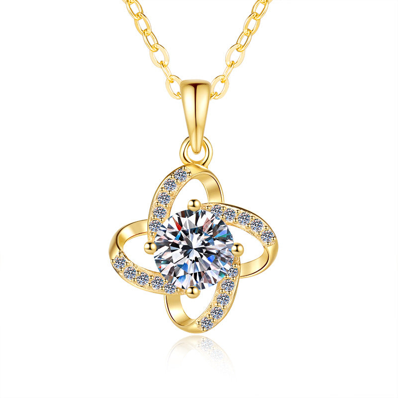 Damen Zarter Kristallanhänger mit elegantem Blüten-Design Shop Nory