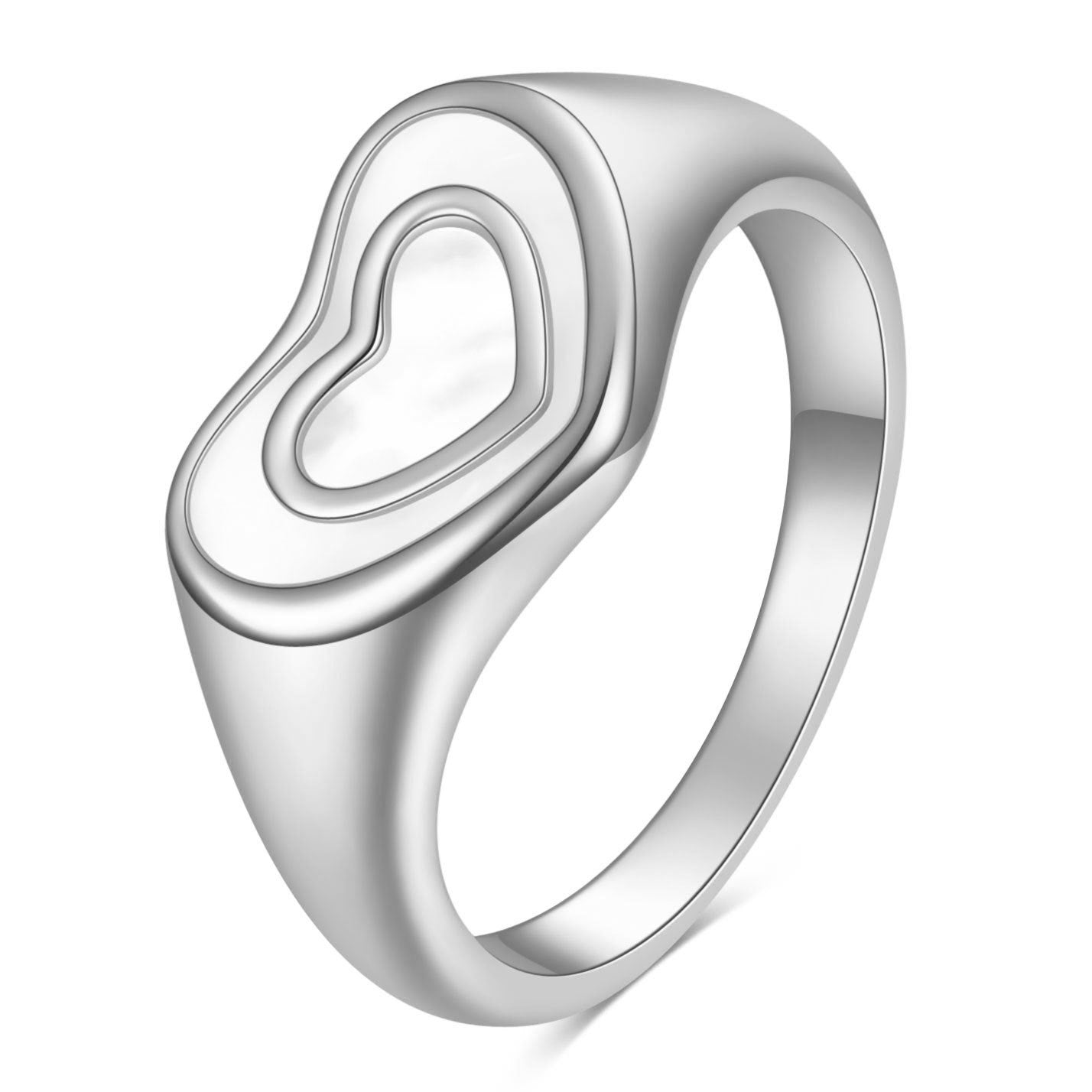 Damen Herzring mit doppellagigem Design und feiner Oberfläche Shop Nory