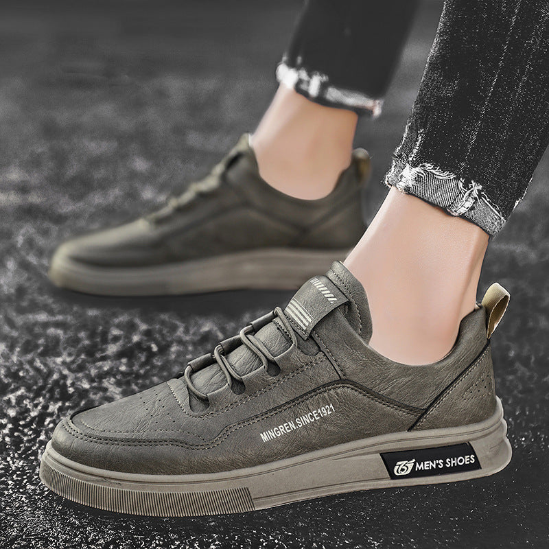 Herren elegante Low-Top Lederoptik City-Sneaker mit verstärkter Zehenkappe und gepolstertem Fersenkragen Shop Nory