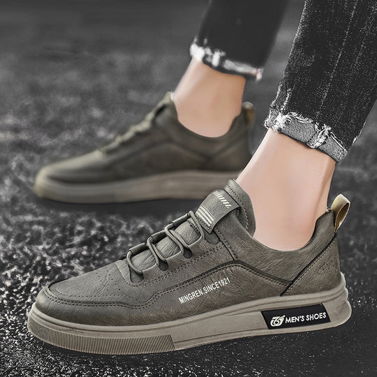 Herren elegante Low-Top Lederoptik City-Sneaker mit verstärkter Zehenkappe und gepolstertem Fersenkragen Shop Nory