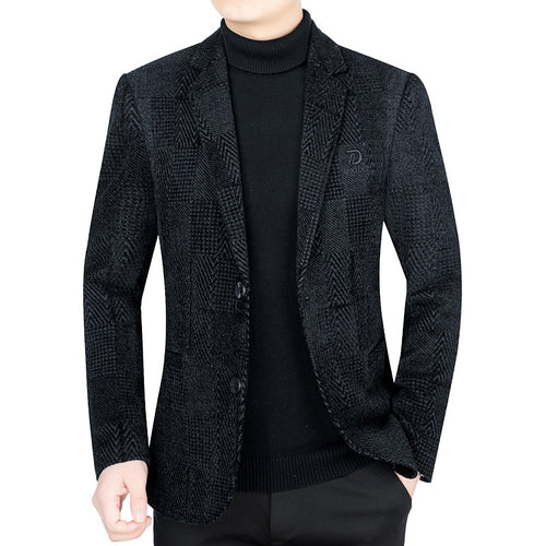 Herren Slim-Fit Samtstruktur-Sakko mit Glencheck-Optik Shop Nory
