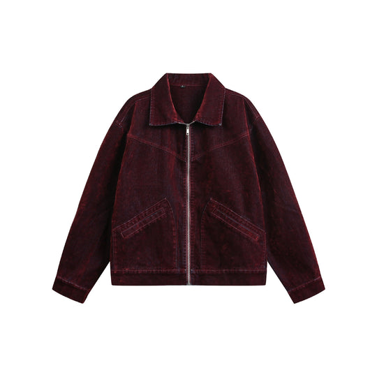 Unisex Boxy-Blousonjacke aus Velours-Suede-Optik mit durchgehendem Reißverschluss und Pattentaschen Shop Nory