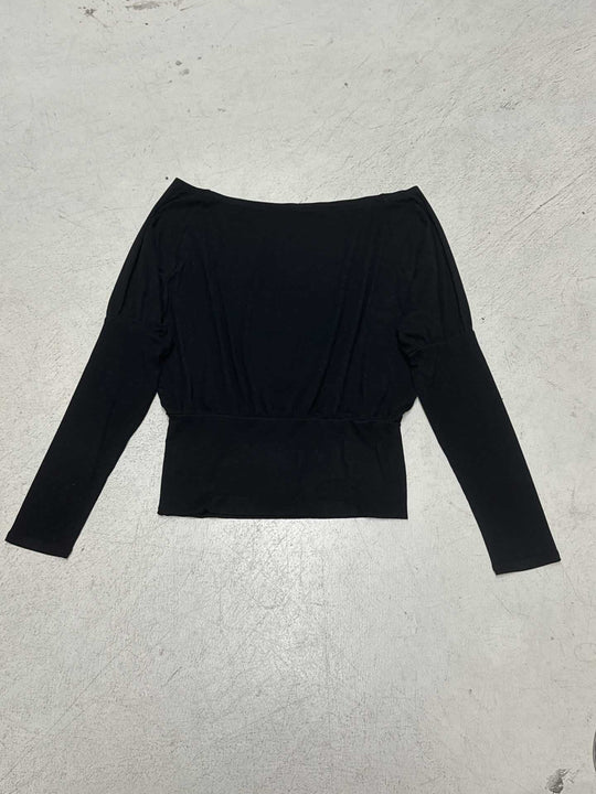 Damen nan schulterfreies Langarmshirt mit tailliertem Komfortbund, gerafften Schultern und figurbetonter Passform Shop Nory