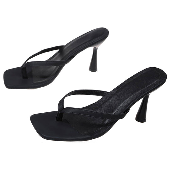 Damen elegante Zehentrenner-Sandalen mit feinen Riemchen und stilvollem Blockabsatz
