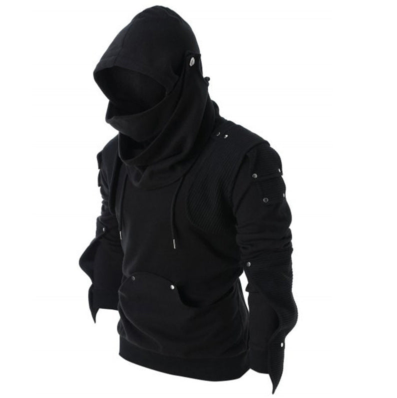 Herren stylischer Hoodie mit innovativem Kragen und praktischen Taschen