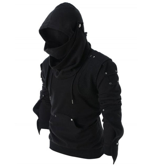 Herren stylischer Hoodie mit innovativem Kragen und praktischen Taschen